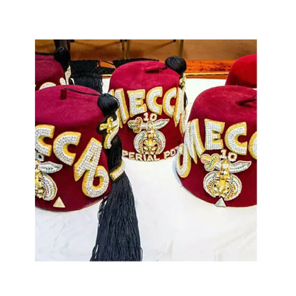 Rhinestone Jeweled Shriners Fez Hat WIthTassel & Plastic Liner LODGE  Shriner Fez Jeweled Clown Freemason Masonic Hat Wool Pins