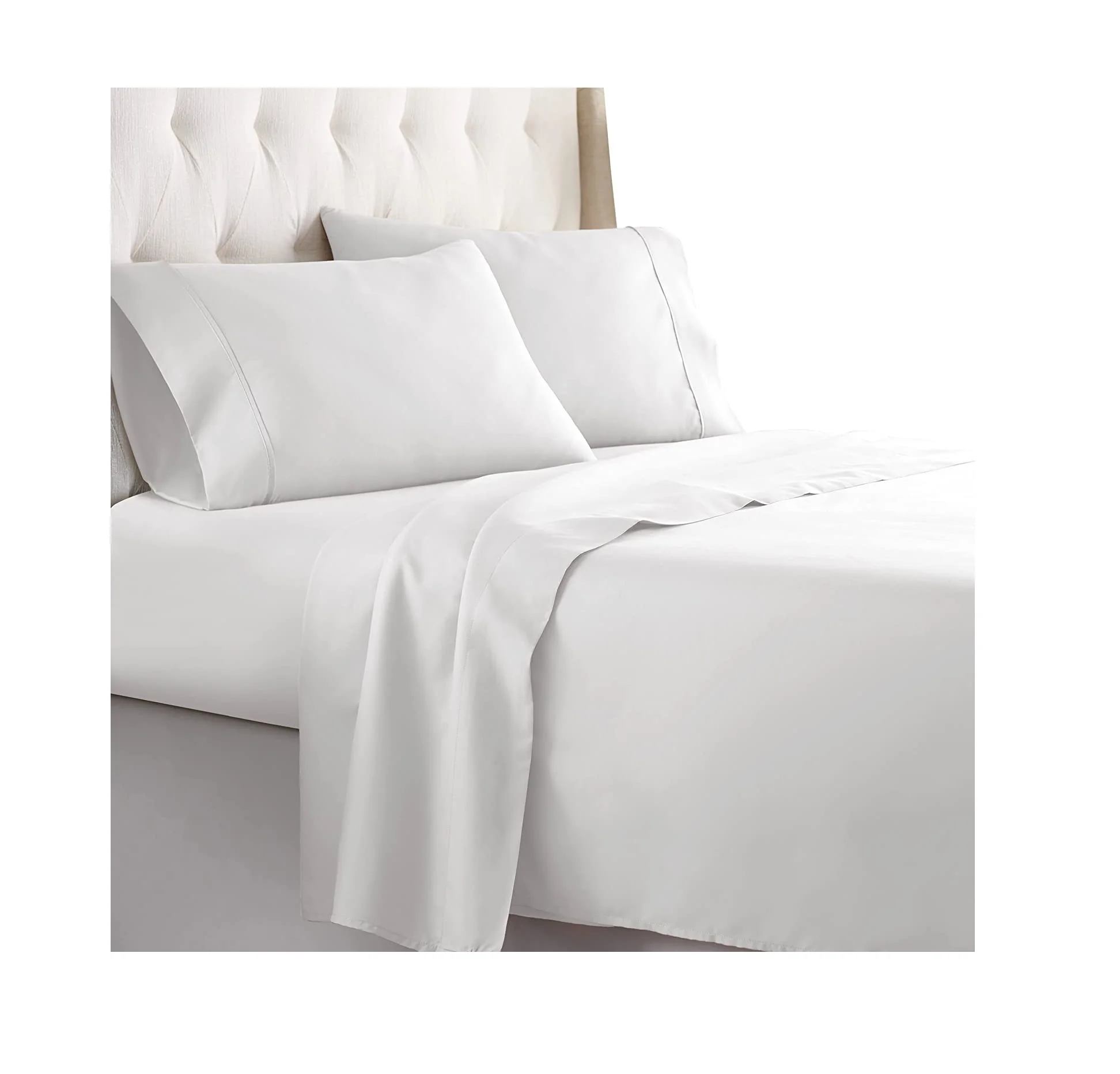 White Cotton Linen king size bed sheet bedding sets Home Textile Bed Sheets Wholesale Manufacturer
