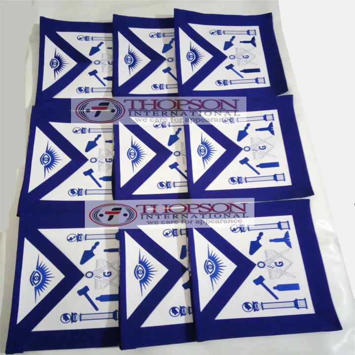 Masonic Regalia Custom-Size Blue Lodge Master Mason Apron Embroidered Leather with Badges