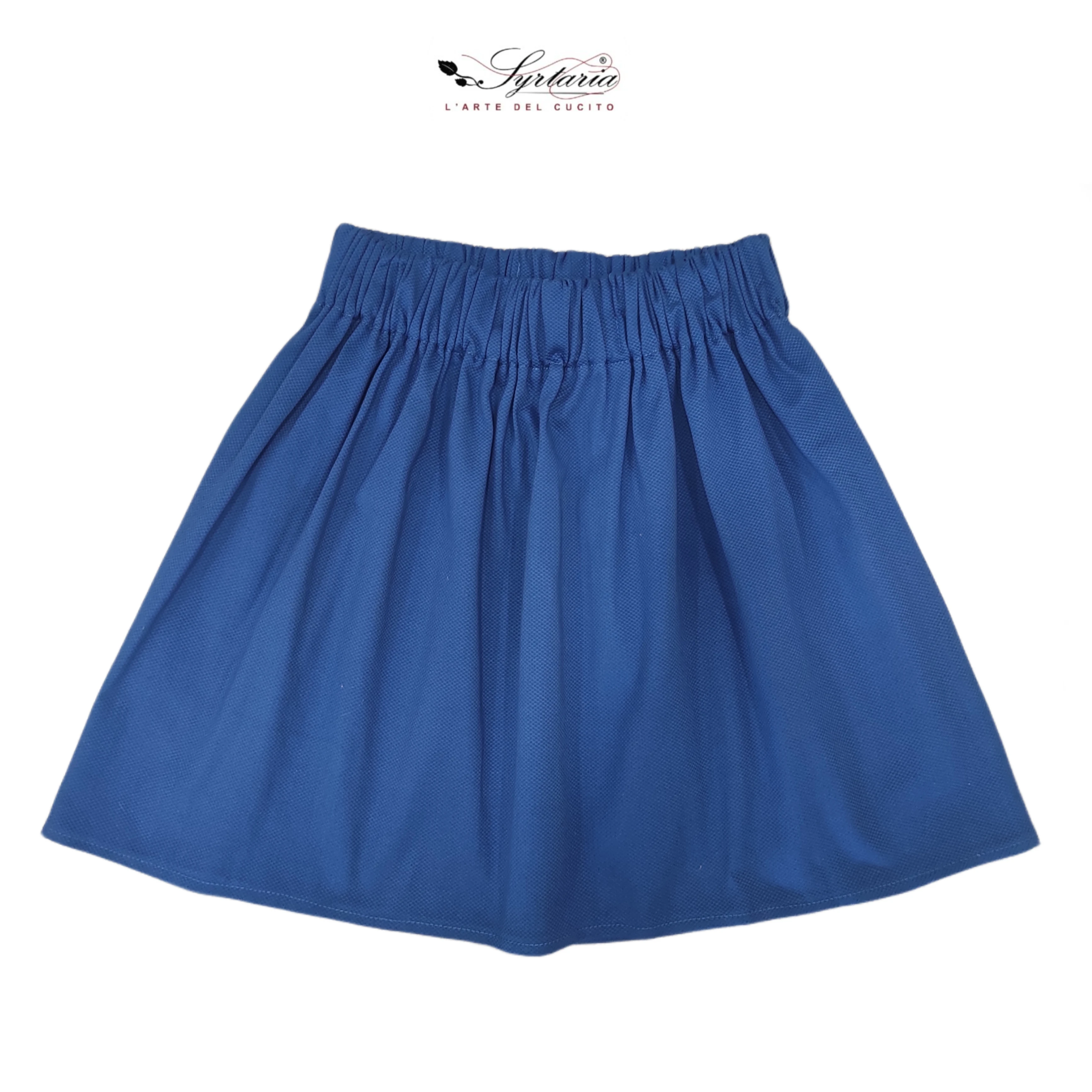 Finest elastic waist skirt in Made in Italy cotton for summer outfit Sartorial manufacturing