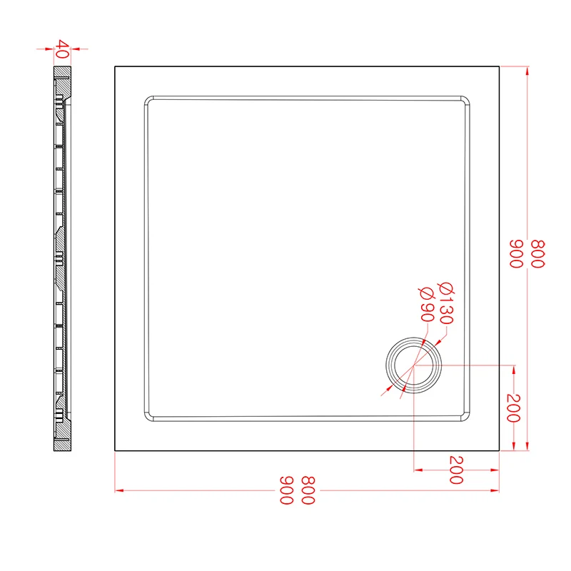 Hotel Complete Acrylic Shower Tray Custom Shower Room Base Acrylic Shower Pan Floor Tray
