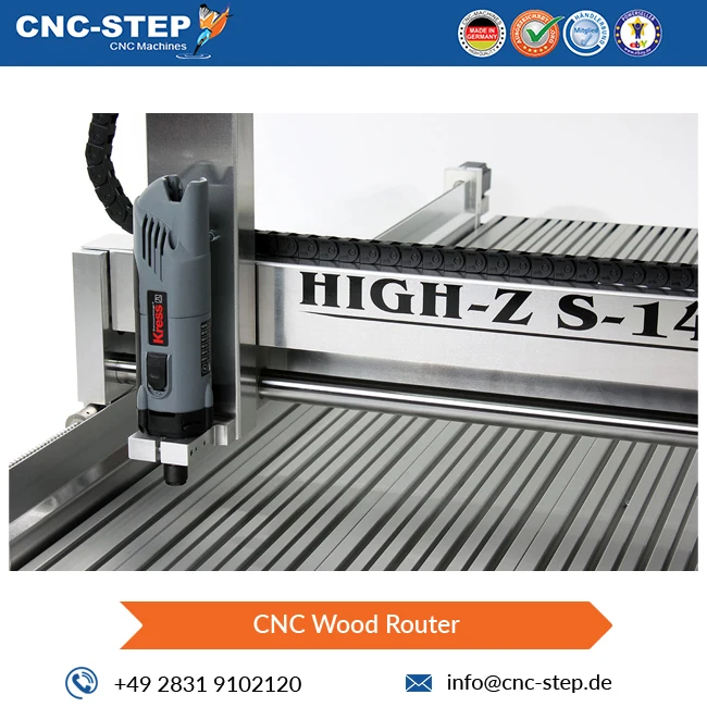 0.8-4.5 kw Spindle Motor Power Efficient Performance Industrial CNC Wood Router High-Z S-1400/T-105 from Germany