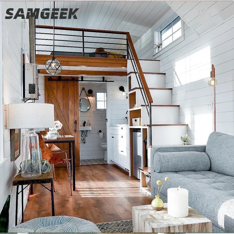 on wheels tiny home Factory price modern container home outdoor ready made luxury log prefab beach house