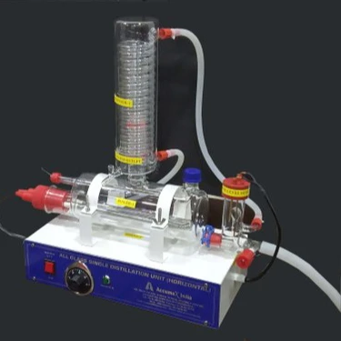 Mars International Manufacture of Horizontal Single Stage Quartz Heater Distillation in Borosilicate Glass Free Fast Shipping...