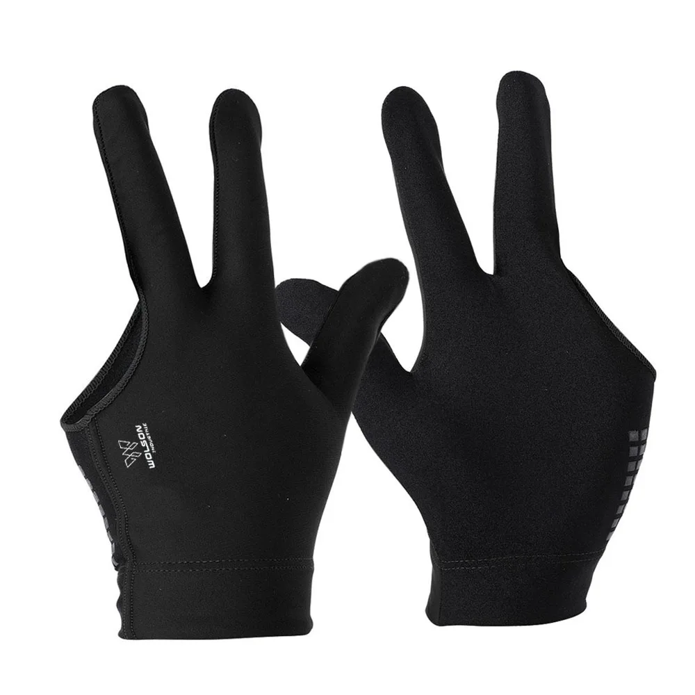 Wholesale Custom Billiards Gloves Non Slip Pad 3 Fingers Pool Cue Shooting Snooker Shooters Gloves For Left or Right Hand
