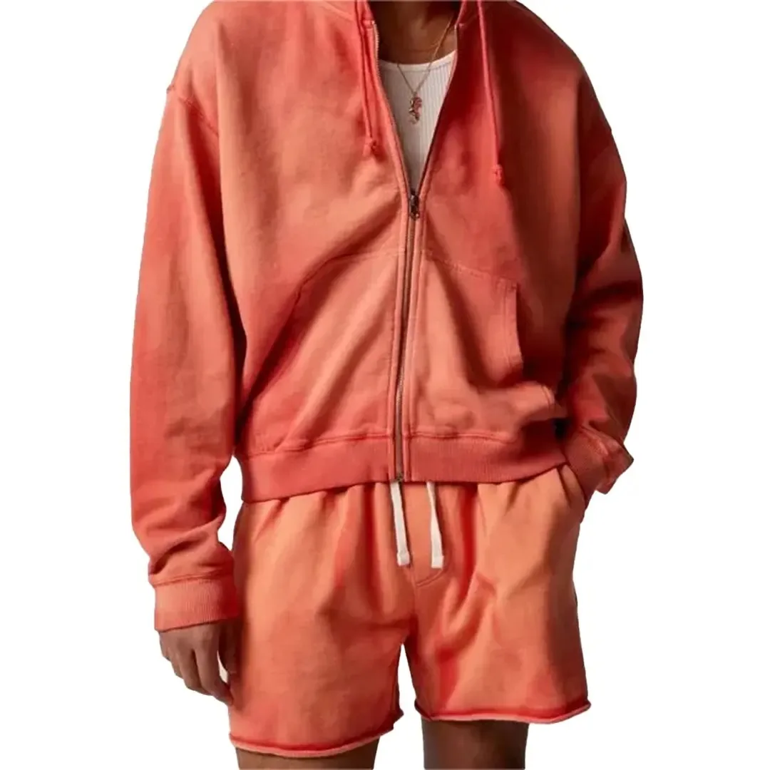 Men fashion acid wash Shorts Adjustable waist cords with rubberized tips side pockets acid wash shorts