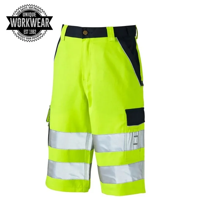Wholesale Men Work Wear High Visibility Construction Roadway Workwear Safety Reflective Shorts For Men