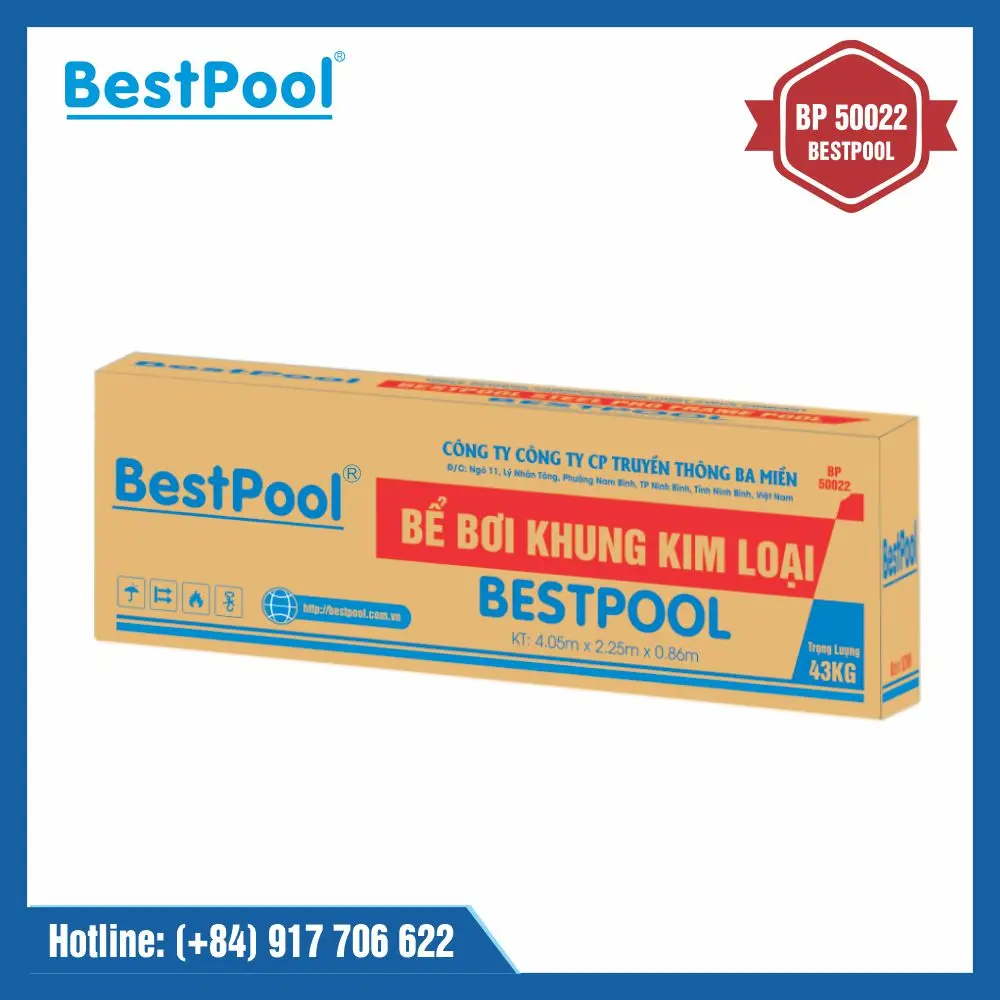 7 To 10 People Rectangle Blue BESTPOOL Large Size Mini Swimming Pool BP50022 Made From Non-Toxic PVC Material