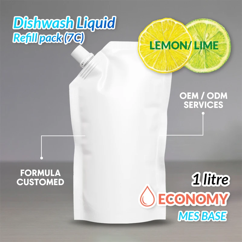 Affordable Economy Dishwash Liquid 1L Stand Pouch with Spout Easily Remove Tough Grease From Dishes