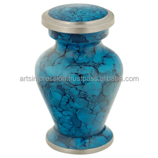 Decorative Urn Aluminium Adult Cremation Urn for human ashes Funeral supplies Keepsake aluminum urns with Velvet Box For sale