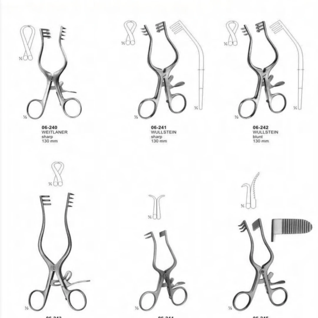 Original Henly Popliteal Retractor Attachment 3 center blades 3 x 4 Prongs 16cm Surgical Instruments