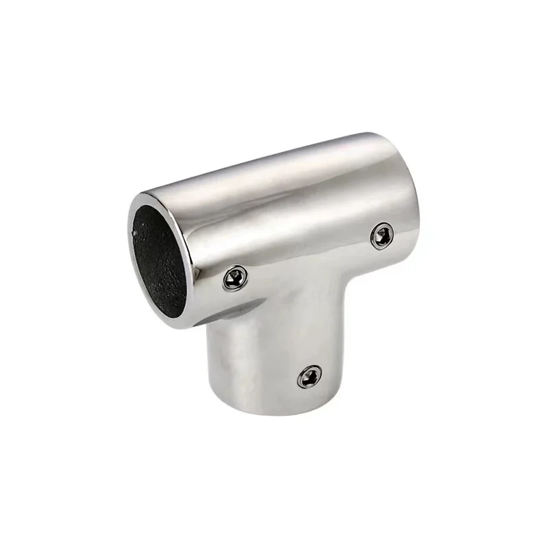 Stainless Steel Handrail Pipe Fitting Marine Hardware Boat Deck Fishing Rod Holder Tee Rail Brackets Connector casting service