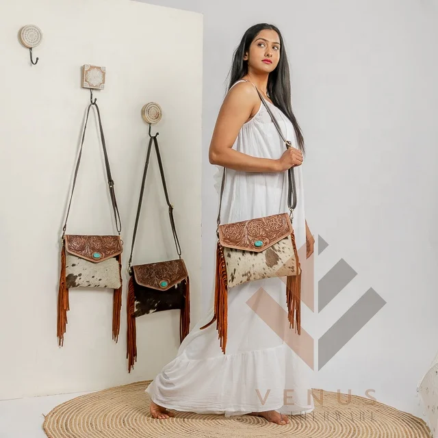 Braided Fringe Leather Bag Tan Hippie Suede Tassel Handbag Ethnic Boho Purse Western Leather Bag Cow Girl Style Leather Bag