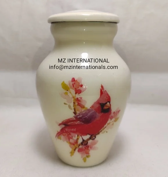 Metal red humming bird  design keepsake urns