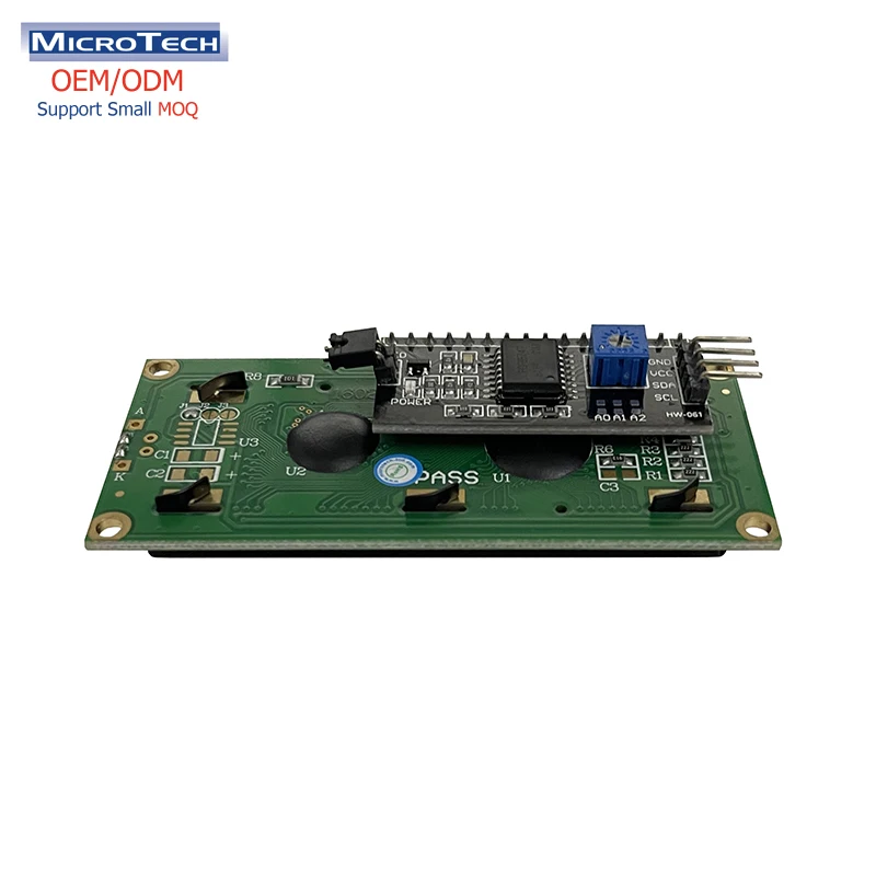 Factory OEM ODM lcd 1602 STN 16*2 COB blue screen 5V module with IIC adapter board interface  Dot matrix module