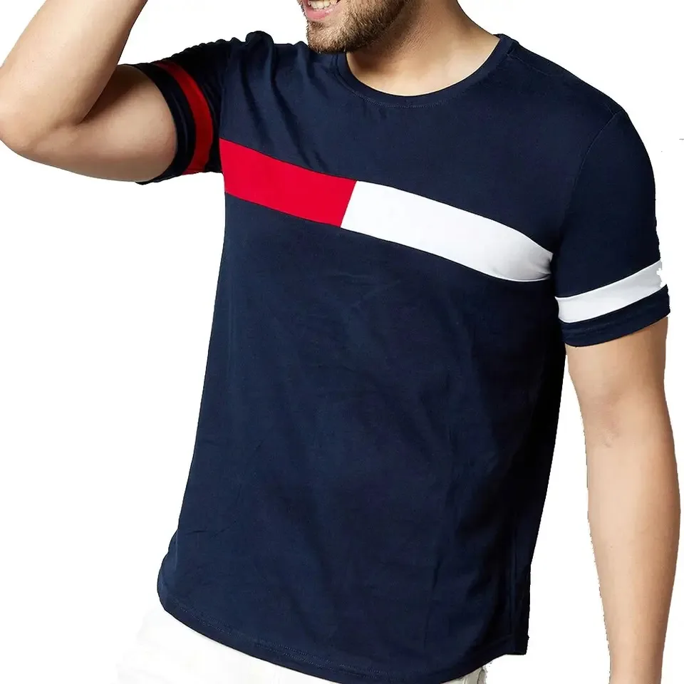 Men 50% Cotton 50% Polyester Plain Blank Tee Shirt Wholesale Custom Logo T Shirt Wholesale
