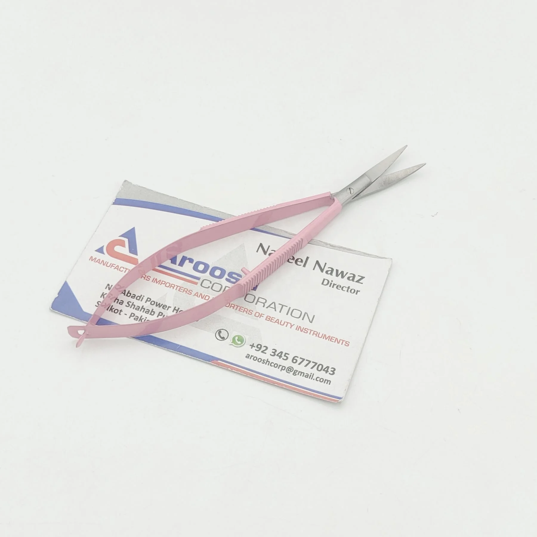 Baby Pink Coated Stainless Steel Micro Spring scissors Eyelash Scissor