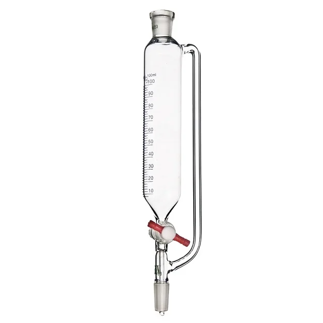 AARK Brand Borosilicate Glass Dropping Funnel Cylindrical Graduated with I/C Polypropylene Stopper for Experimental Use