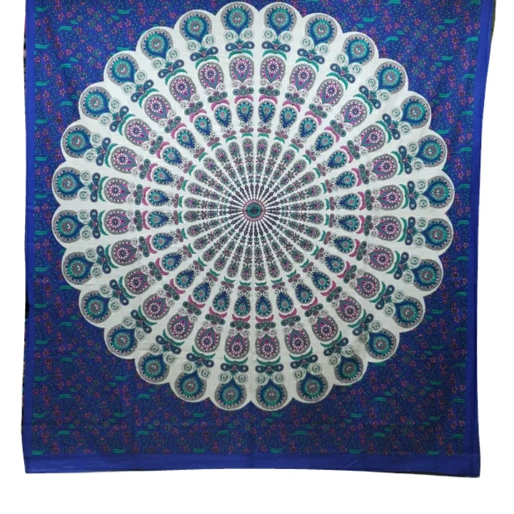 SK Noor and Sons Traditional and 100% Soft Cotton Double Bedsheets Indian Boho bed covers export quality fabric