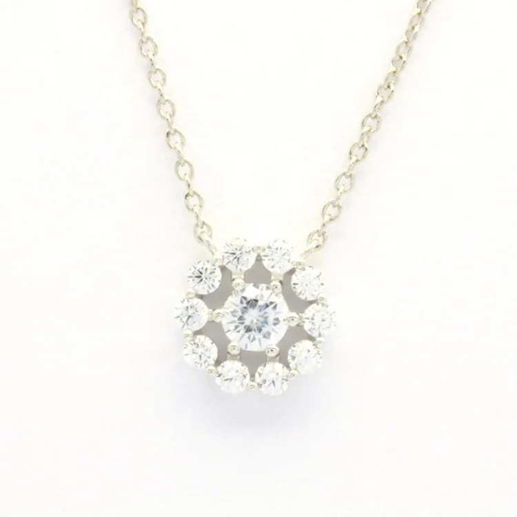OEM Good Quality Cluster Necklaces Rhodium Plated 925 silver fashion jewelry jewelry sets for women
