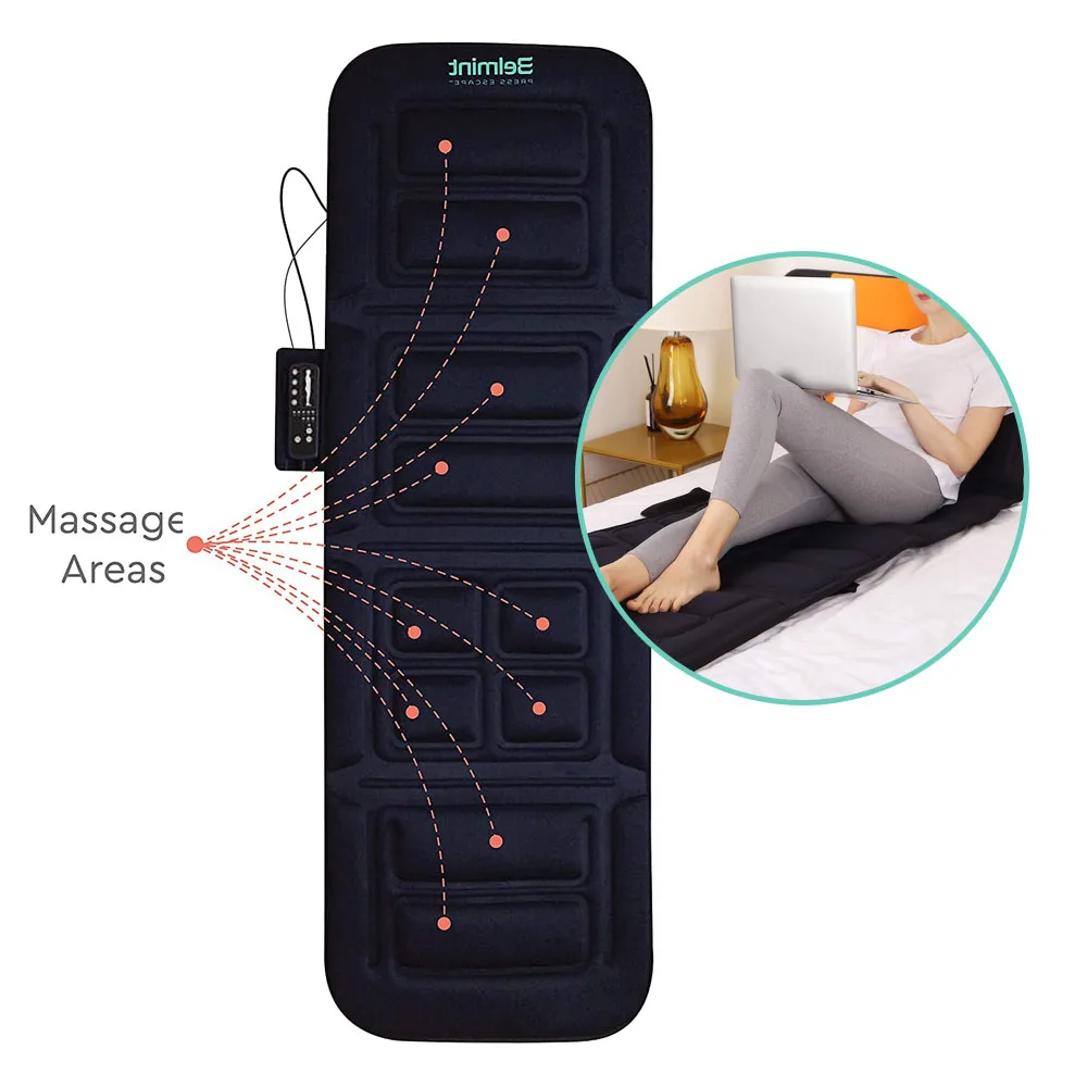 Full body massage bed mat heating function electric shiatsu massage mattress
