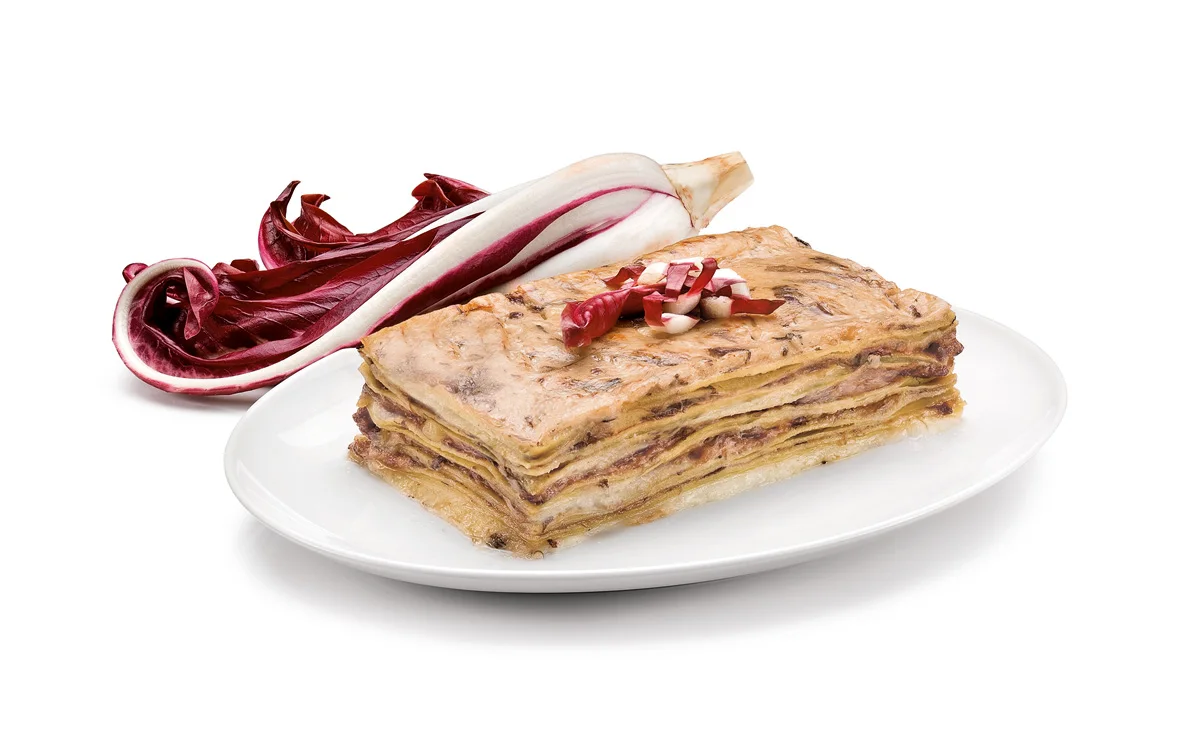 High quality italian pasta food products ready to eat ready meals frozen flan with radicchio crepes