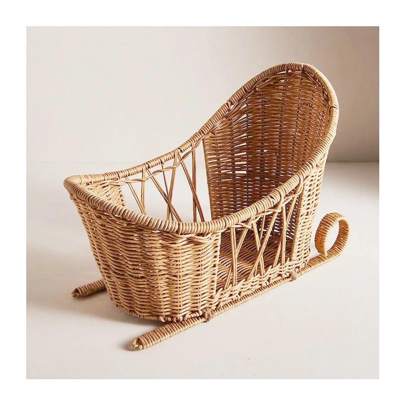 Rattan sleigh basket reindeer Christmas decoration out door Noel holiday decorations unique ornament