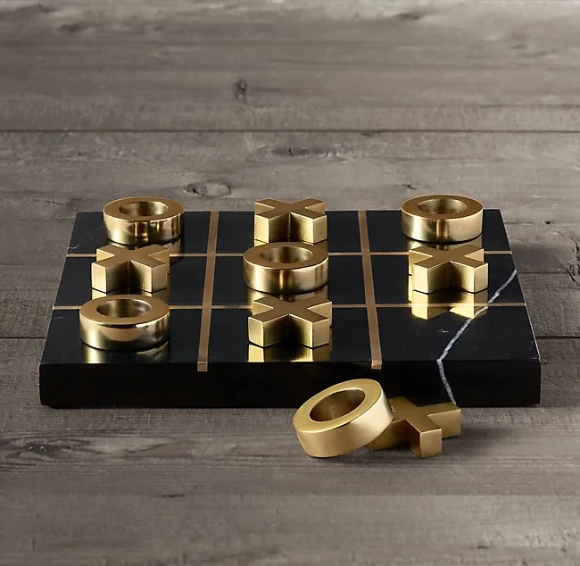 Marble tic tac toe perfect gifting for birthday black marble Tic Tac Toe Game for Kids marble Board Games with highly quality