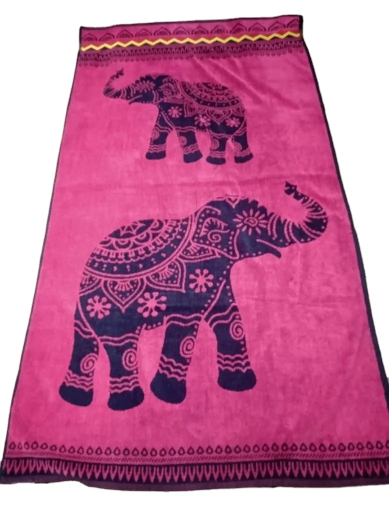 Superior Quality Jacquard Beach Towels Made of 100% Cotton 1 Side Velour Soft By Avior Industries PVT LTD