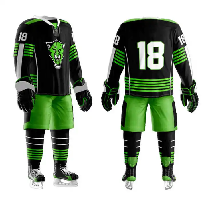 Wholesale Sublimation Team Name Logo High Quality Ice Hockey Uniform / Breathable Hockey Jersey Sets For Unisex