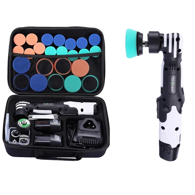 Nano Mini Polisher Cordless 2.3Ah  Battery 12v  Three in One Cordless Orbital Car Buffer Polishing Machine Kit