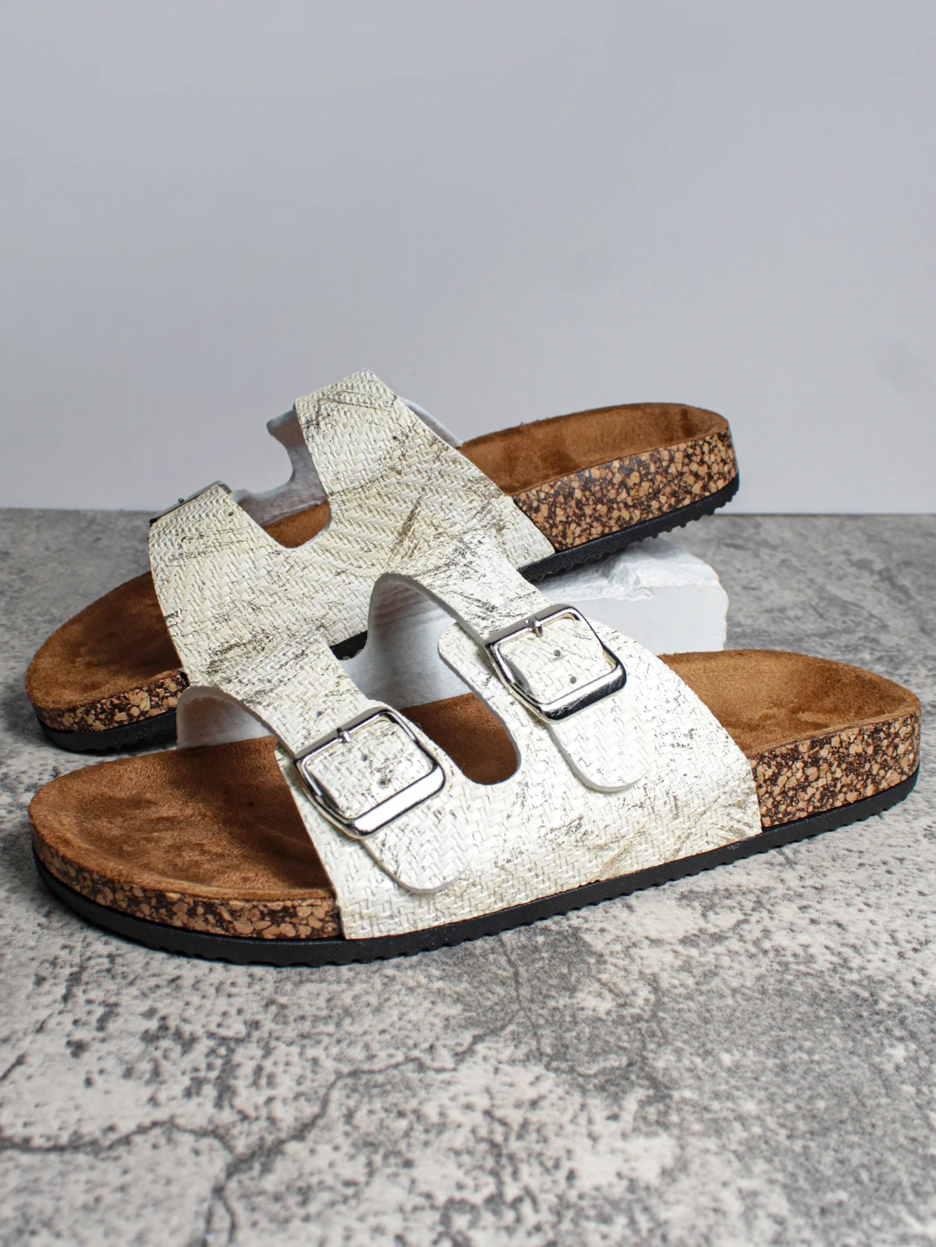 Hot Sale Taupe Cow Suede Leather Flat Sandals Birken Slide Sandals Stocks Women Summer Slip