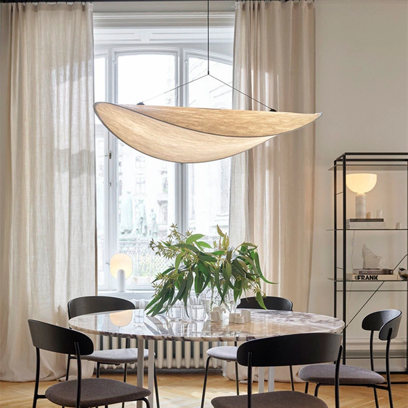 Custom  Aluminium Indoor Decorative Led Pendant Lamp Handmade Silk Fabric Home Hotel Villa Modern Chandelier Pendant Light