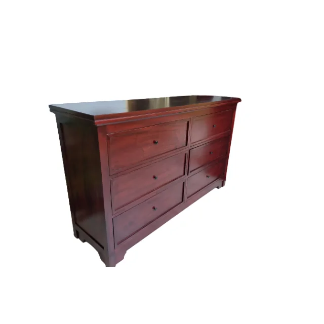 American Solid Wood Bedroom Dresser with 6 Drawers Sideboard Storage Cabinets for Home Furniture Mahogany Living Room Cabinets