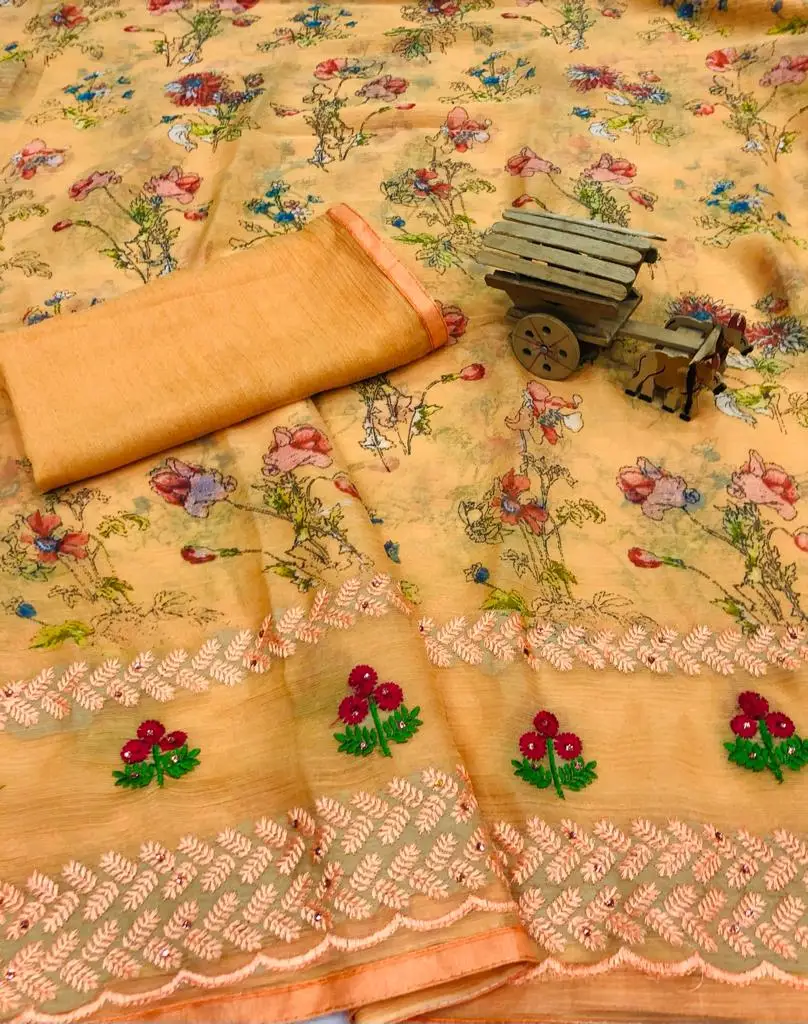 Indian chiffon saree / sari for women latest design