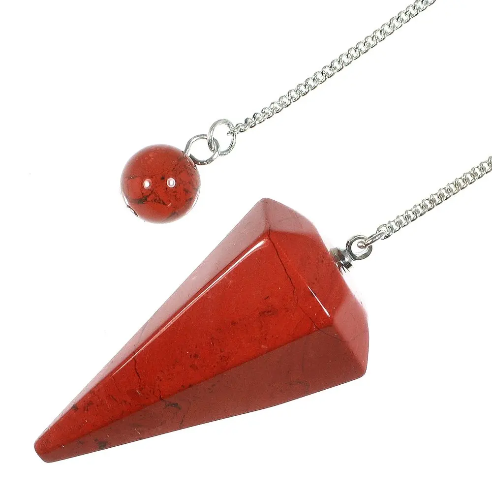 Natural crystal wholesale Gemstones  Top Selling Red Jasper Pendulum With Chain   super Quality