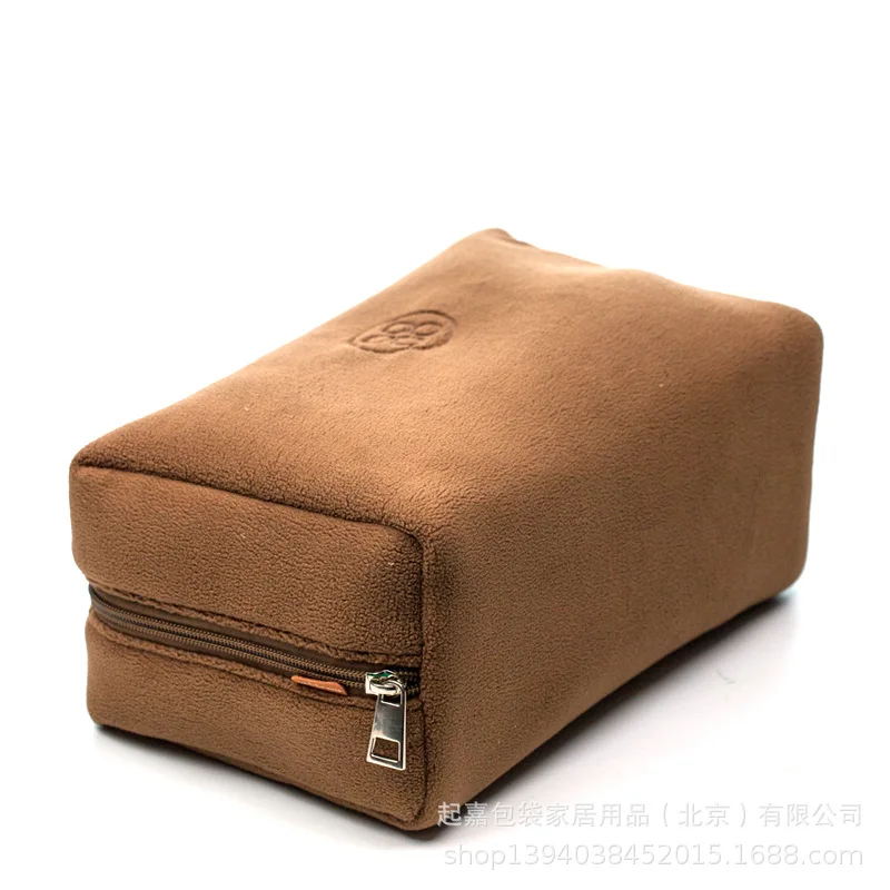 Cosmetic bag factory custom processing counter gift polar fleece granular fleece cosmetic bag velvet bag factory