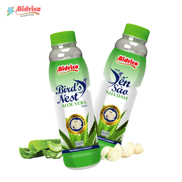 High Quality Bidrico Bird Nest Aloe Vera Drink Bottle 500ml Pet Plastic Carton Box Packing ISO Halal cGMP HACCP Certificate