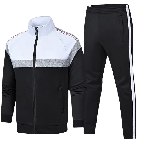 Streetwear 2pcs Set Plain Sportswear Long Sleeve Polyester Tracksuit Jogging Set Zipper up jacket Customized design Tracksuits