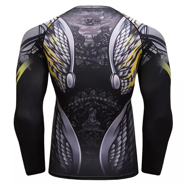 Unisex Bjj Rash guards Long Sleeves Top Quality BJJ MMA Compression Shirts Rash Guards For BJJ Rash Guard MMA Workout Gym