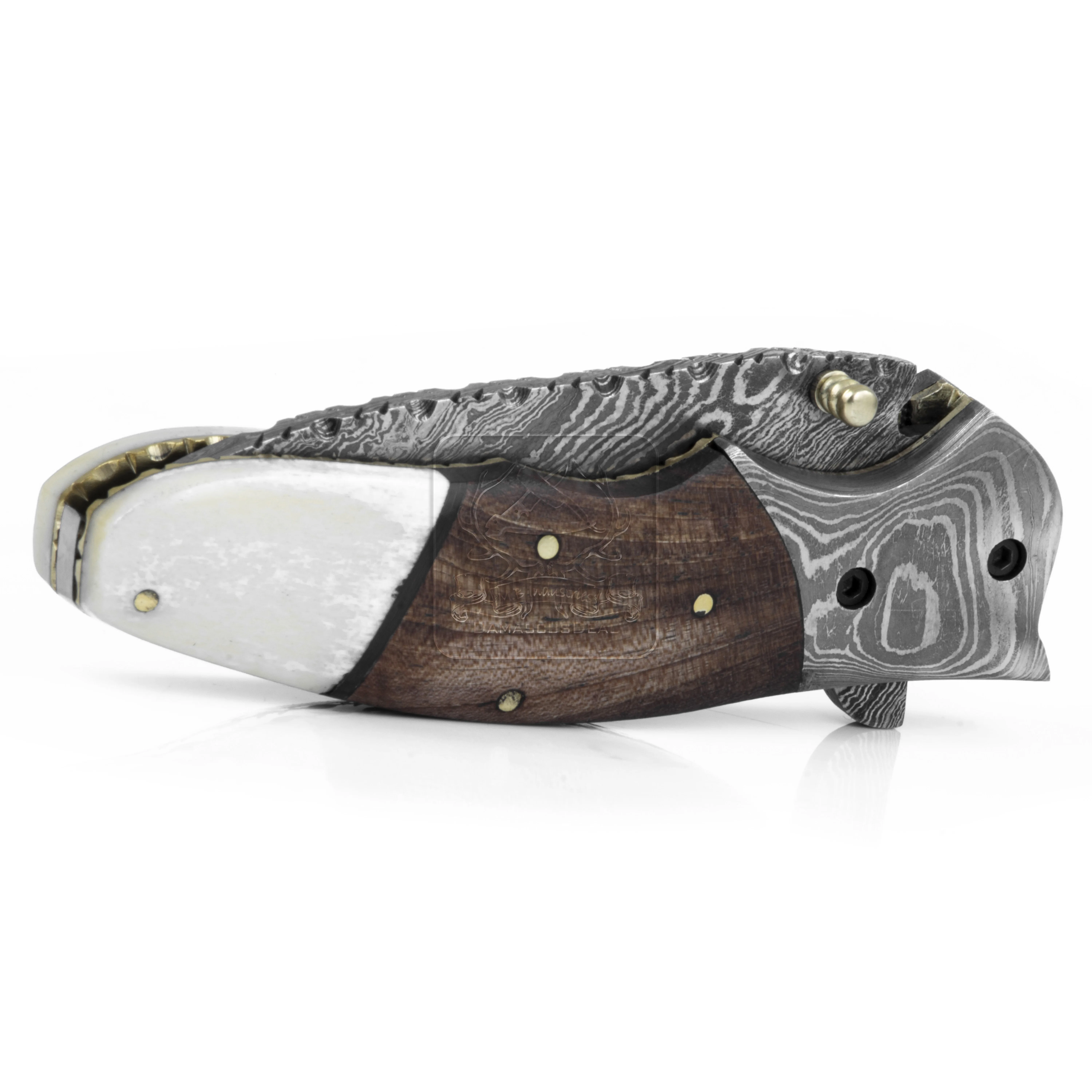 Damascus Steel Folding Knife DD-FK-664 Walnut Wood Knife Outdoor Survival Hunting Knife Multi Tool Bushcraft Camping