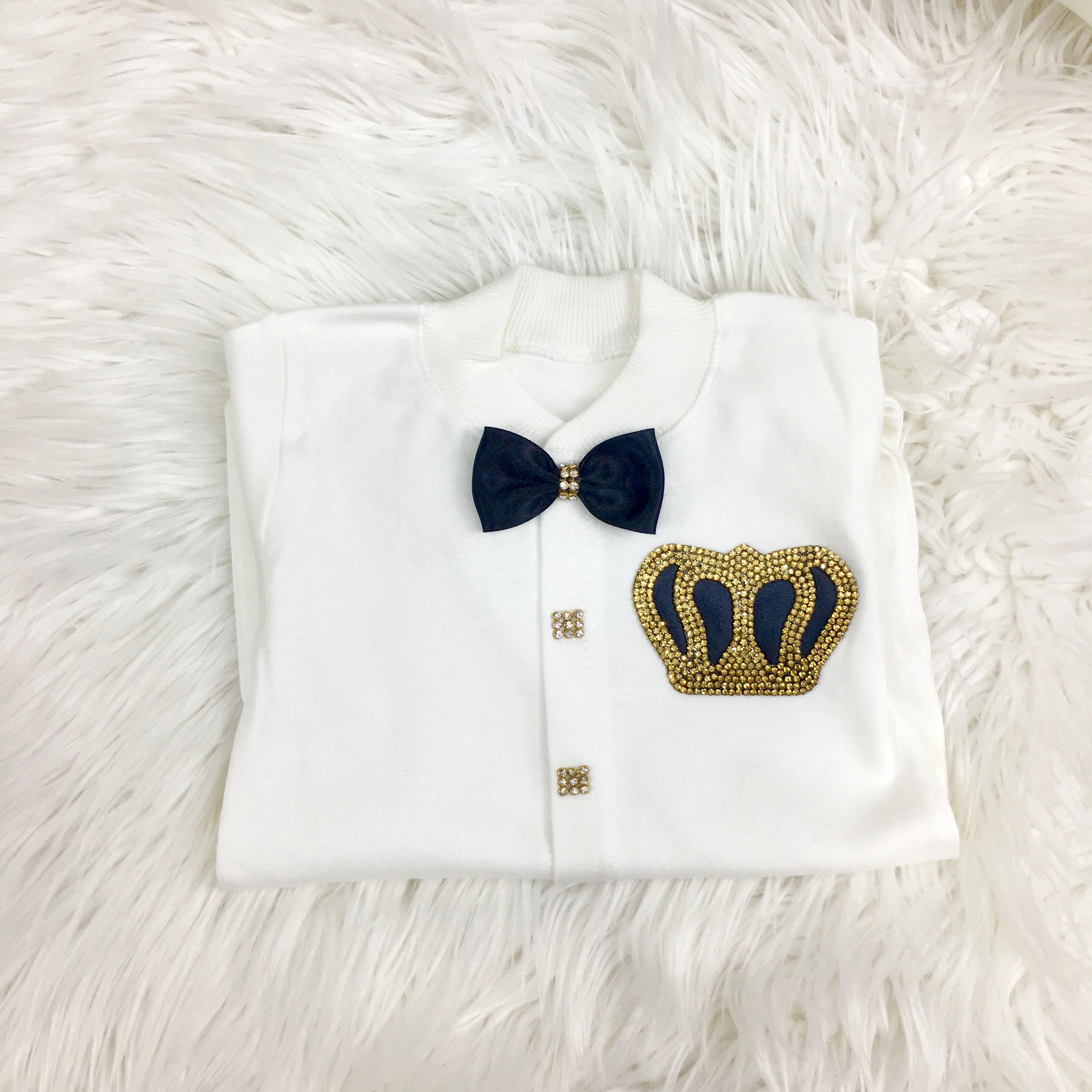 Wholesale Custom Clothes Newborn New Design High Quality Modern Luxury Clothes Kids 4 Pieces Baby Boy Luxe Romper Set