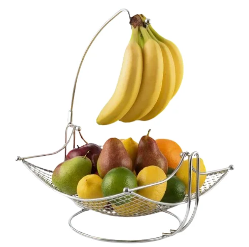 Three Tier Wired Fruit Basket Modern Black Colored Metal Wire Fruits and Vegetables Customized Design Metal Fruit Basket
