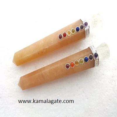 Wholesale Natural Black Tourmaline Amethyst Crystal Wand with Carved Angel & 7 Chakra Reiki Healing Gemstone Angel wand