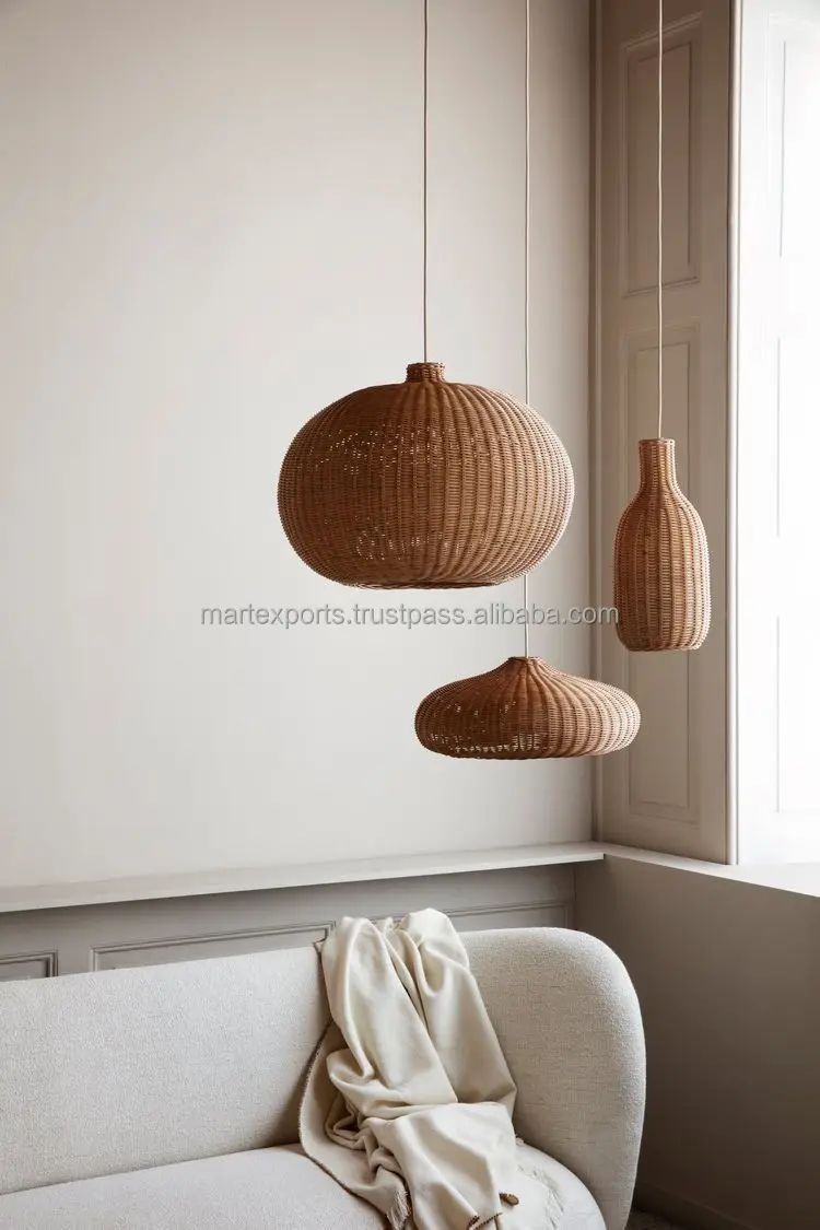 Natural Rattan Lamp Hot Selling  Made In INDIA Hanging Pendent Home decor