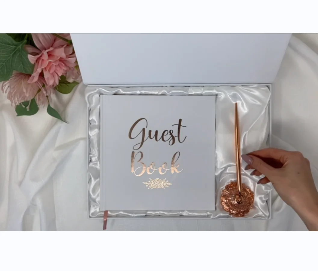 wedding planner guest memory Signed books in presentation box set with pen table card OEM ODM agenda planner
