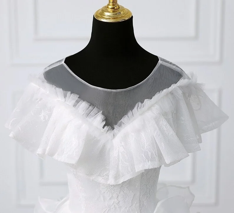 White Beautiful New Wedding Dresses Luxury Lace Vestido Elegant Ball Gown For Women