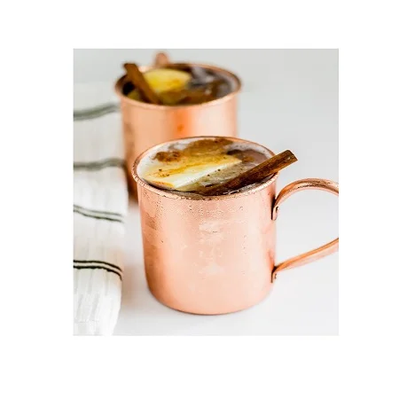 Admirable Design Serving Juice Water Mug Set Of 2 Copper Hammered Moscow Mule Mug With Brass Handle For Sale