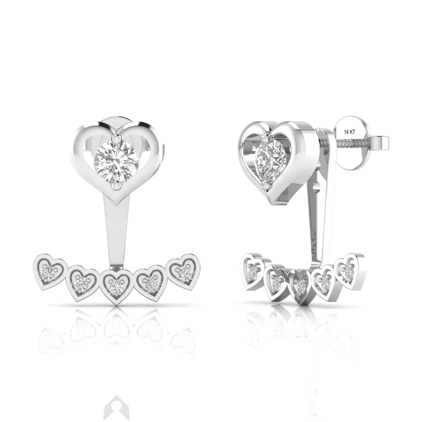 Minimalist Heart Real Diamond 0.52CT Stud Love Earrings For Women In 14kt Yellow Gold 4.39 Grams Designer Fine Jewelry