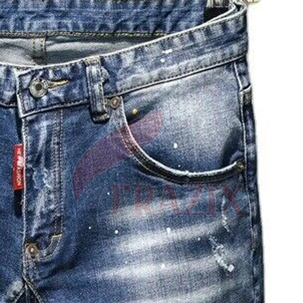Men Jeans Short Summer blue Black White Frayed Hole Knee Length Casual Jeans Shorts